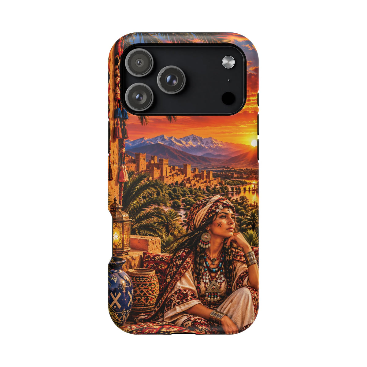 Amazigh Warrior Woman Heritage — Magnetic Impact-Resistant iPhone Cover