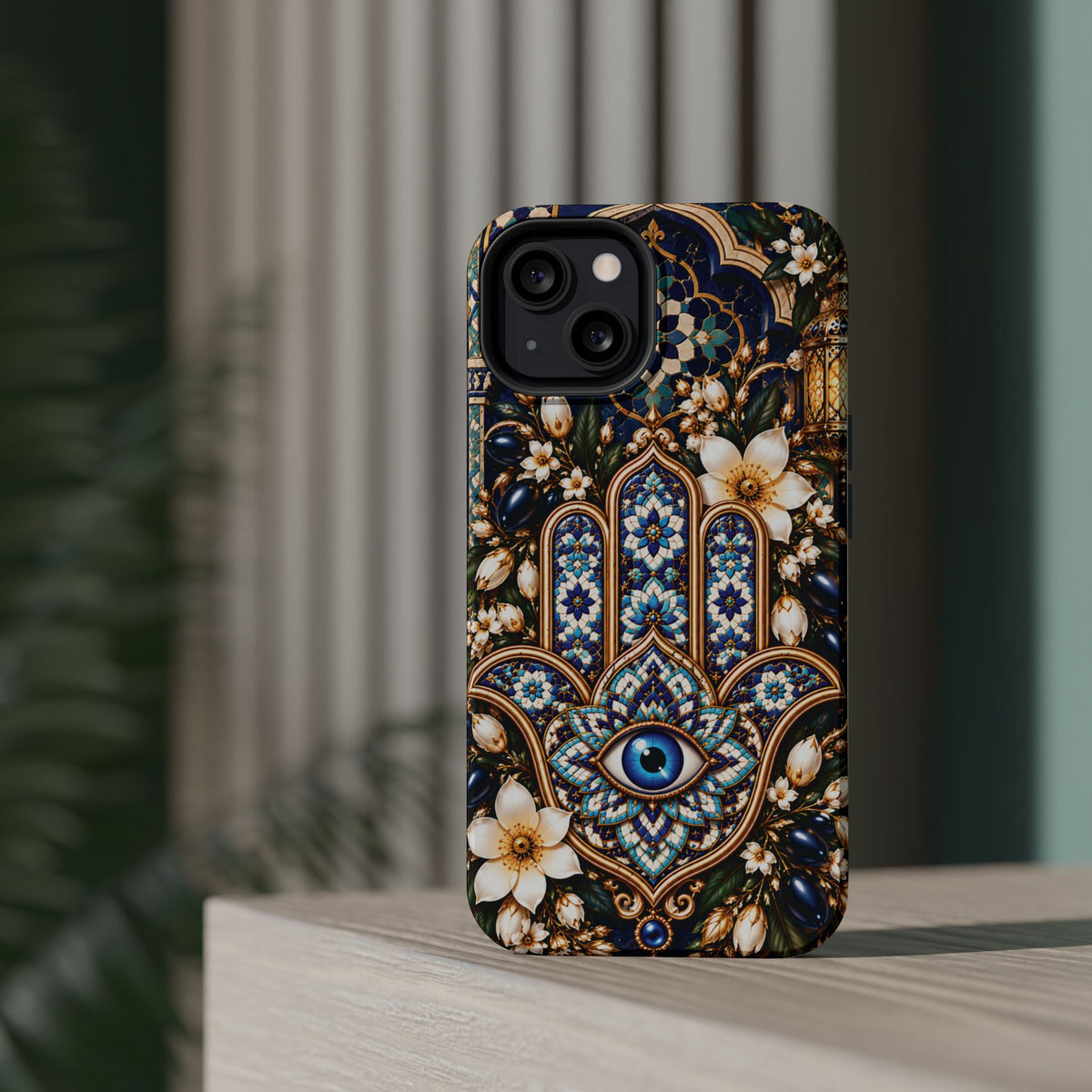 Moroccan Khmisa Zellige Heritage — Magnetic Impact-Resistant iPhone Cover