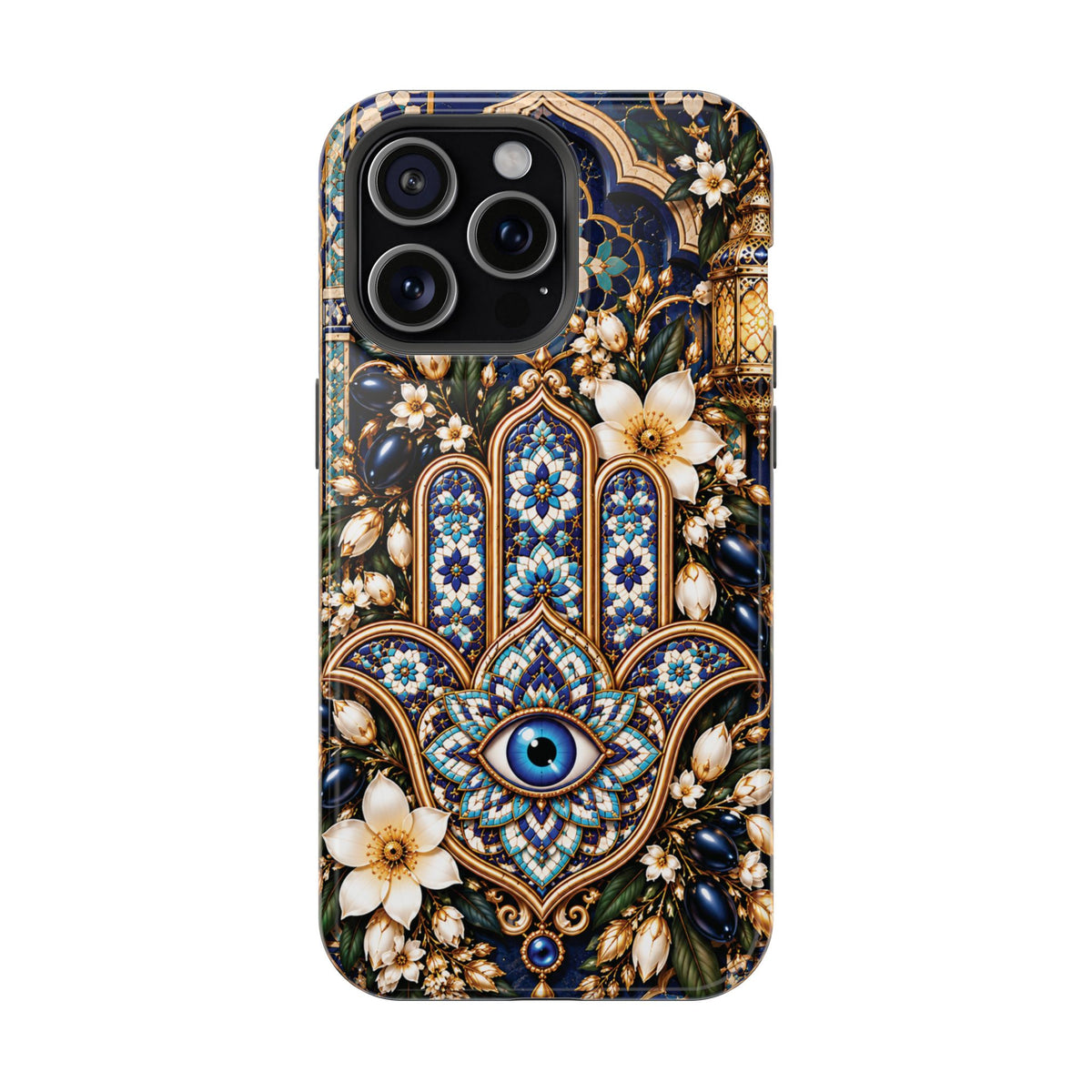 Moroccan Khmisa Zellige Heritage — Magnetic Impact-Resistant iPhone Cover