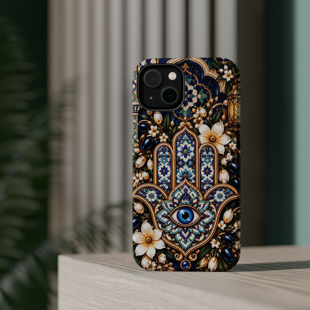 Moroccan Khmisa Zellige Heritage — Magnetic Impact-Resistant iPhone Cover