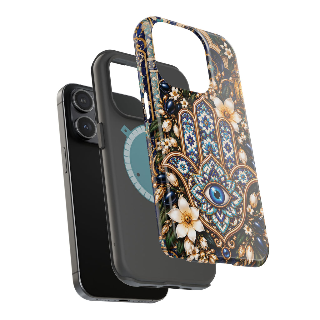Moroccan Khmisa Zellige Heritage — Magnetic Impact-Resistant iPhone Cover