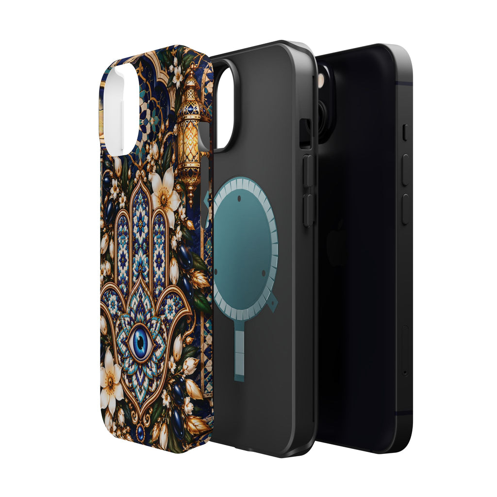 Moroccan Khmisa Zellige Heritage — Magnetic Impact-Resistant iPhone Cover