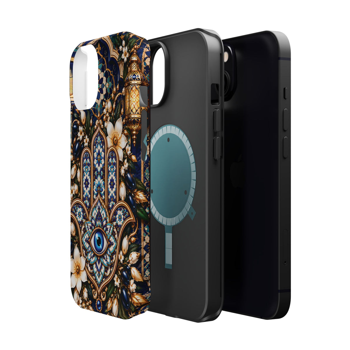 Moroccan Khmisa Zellige Heritage — Magnetic Impact-Resistant iPhone Cover