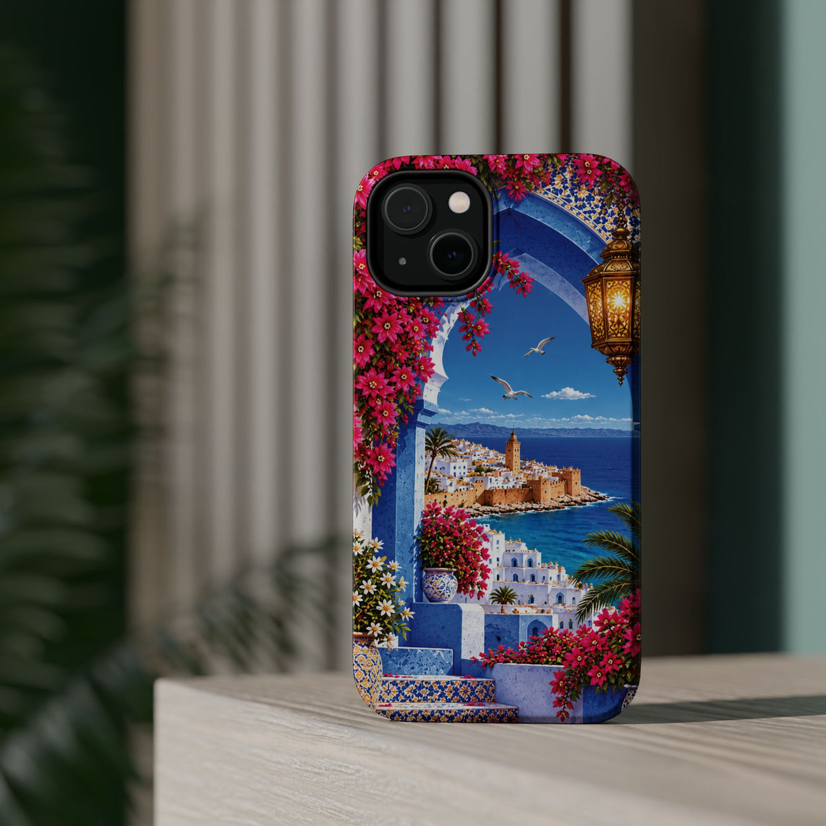 Moroccan Blue Medina — Magnetic Impact-Resistant iPhone Cover