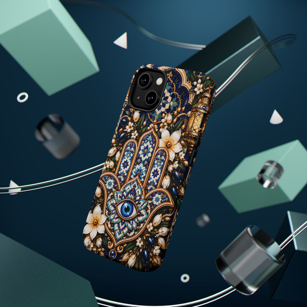 Moroccan Khmisa Zellige Heritage — Magnetic Impact-Resistant iPhone Cover