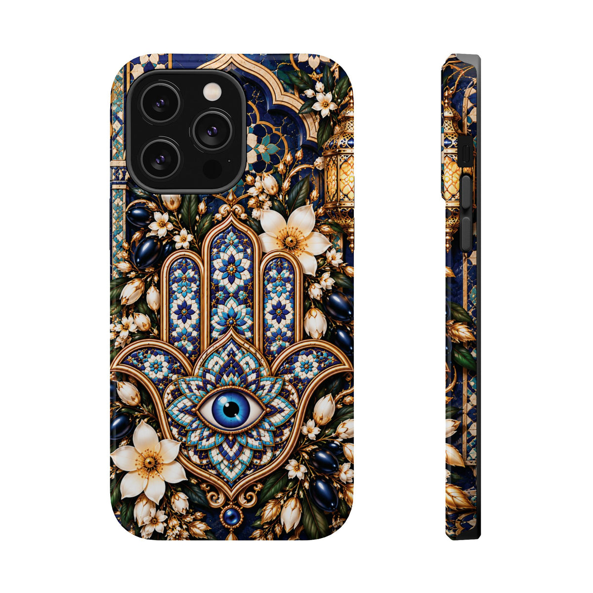 Moroccan Khmisa Zellige Heritage — Magnetic Impact-Resistant iPhone Cover