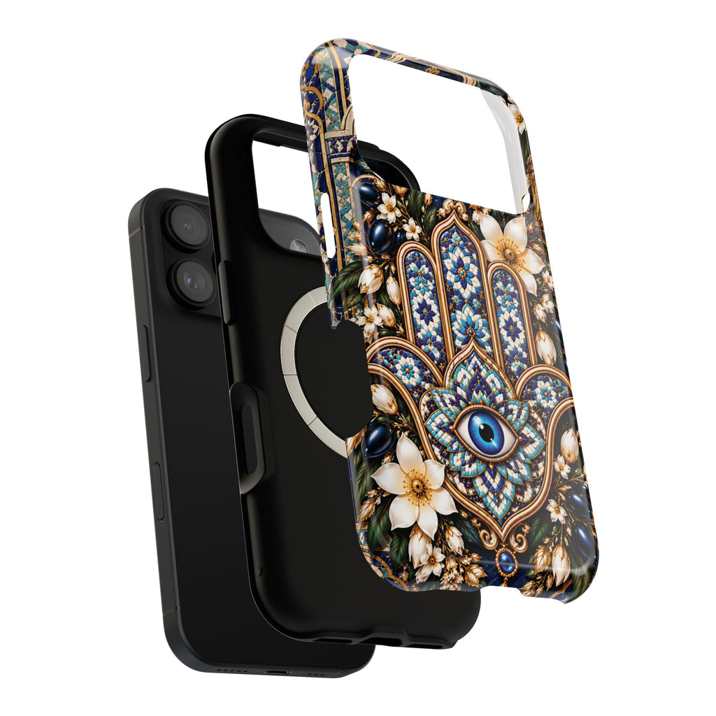 Moroccan Khmisa Zellige Heritage — Magnetic Impact-Resistant iPhone Cover