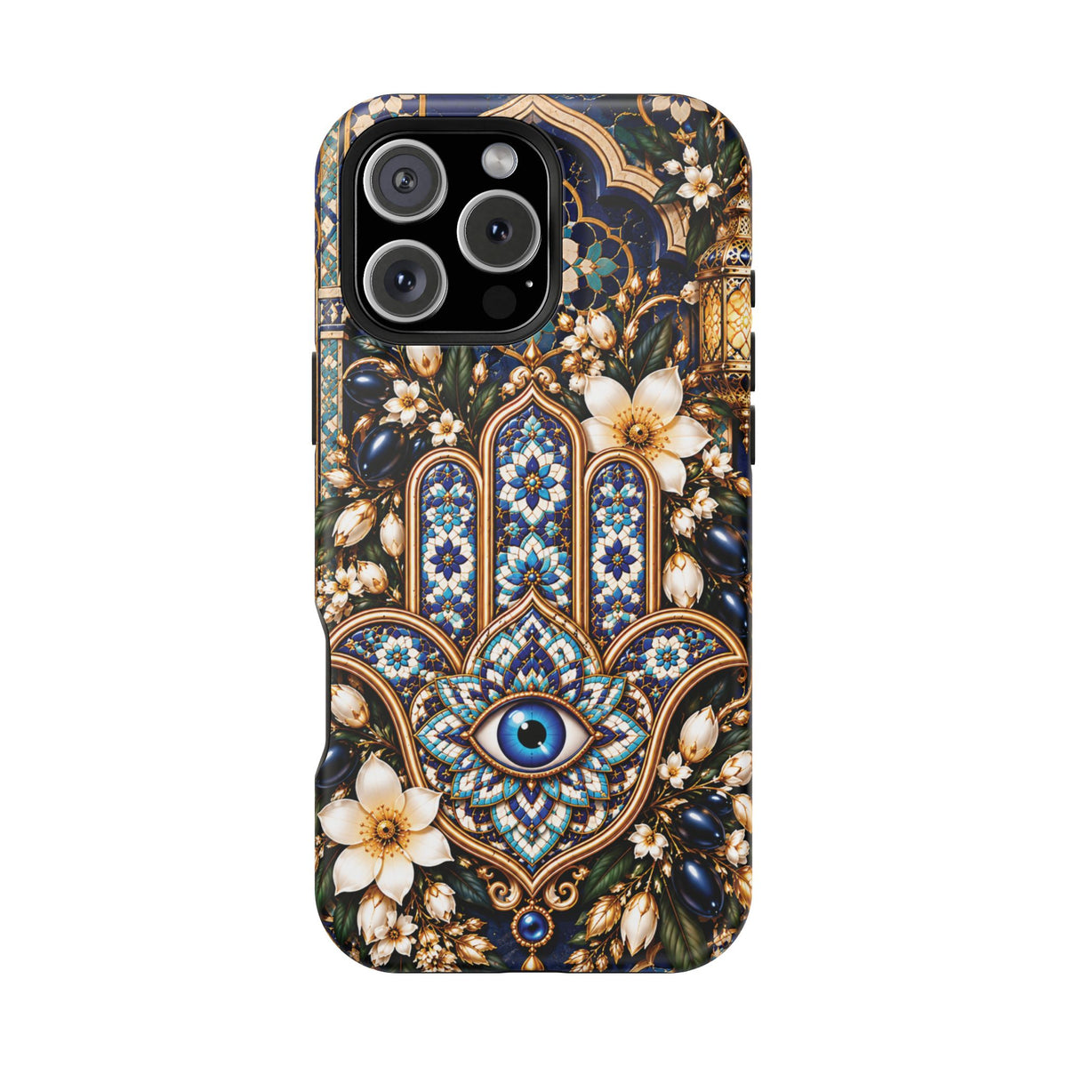 Moroccan Khmisa Zellige Heritage — Magnetic Impact-Resistant iPhone Cover