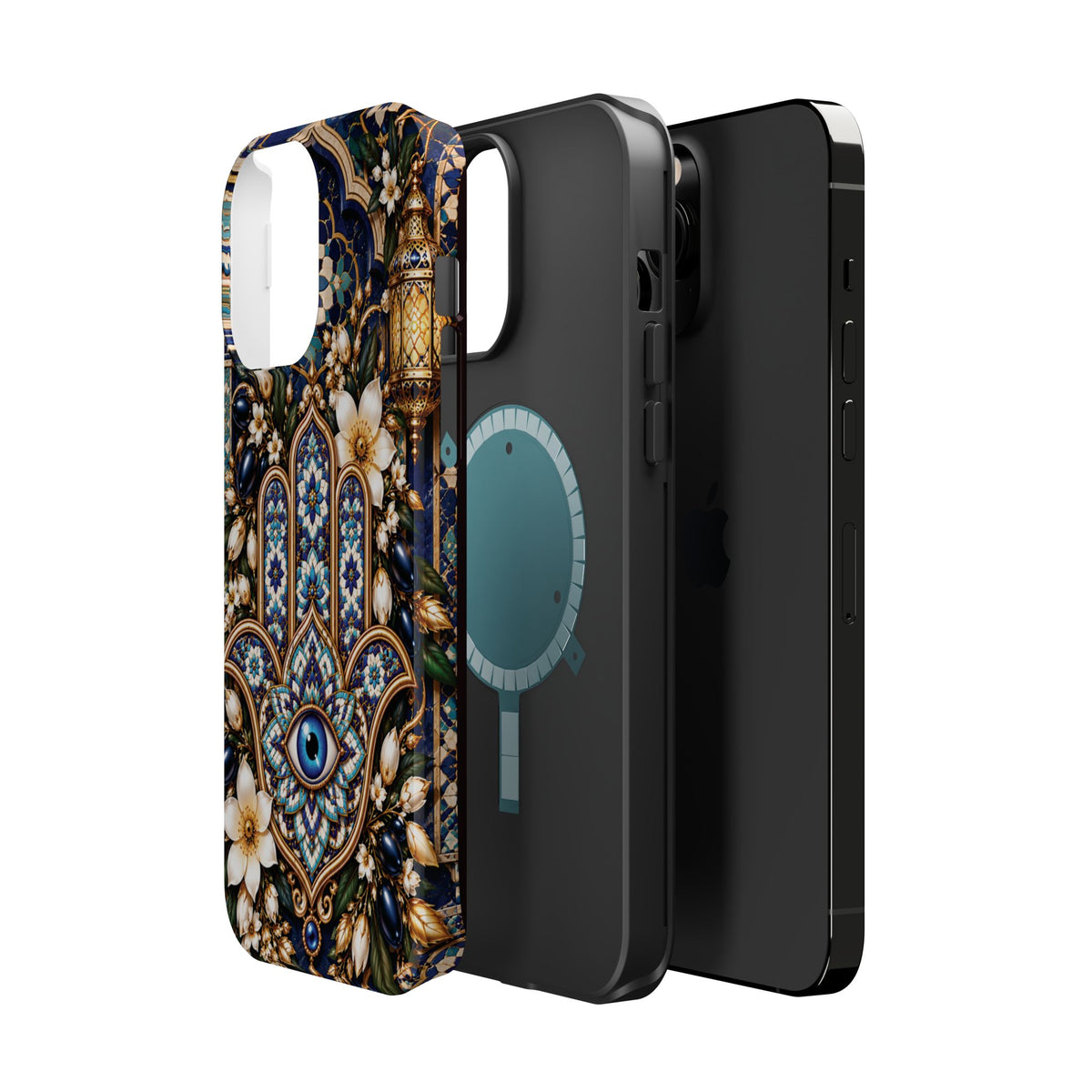 Moroccan Khmisa Zellige Heritage — Magnetic Impact-Resistant iPhone Cover