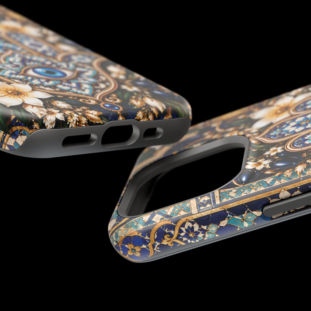 Moroccan Khmisa Zellige Heritage — Magnetic Impact-Resistant iPhone Cover