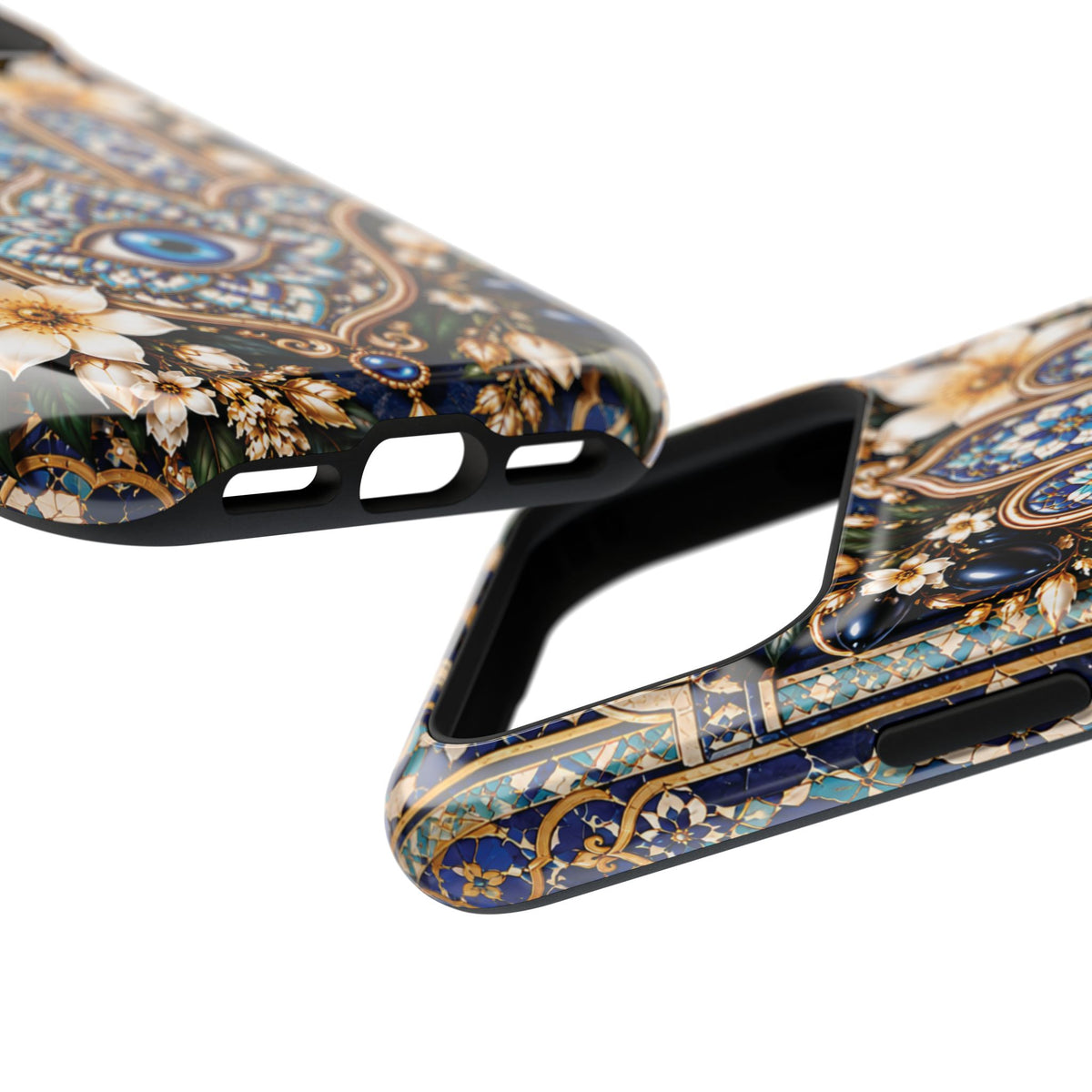 Moroccan Khmisa Zellige Heritage — Magnetic Impact-Resistant iPhone Cover
