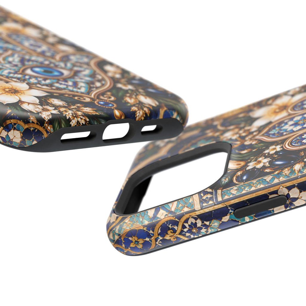 Moroccan Khmisa Zellige Heritage — Magnetic Impact-Resistant iPhone Cover