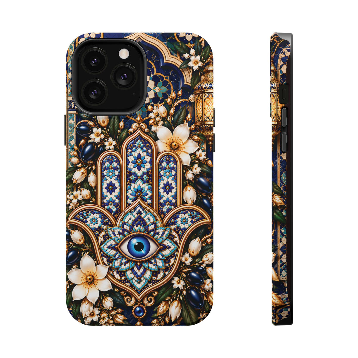 Moroccan Khmisa Zellige Heritage — Magnetic Impact-Resistant iPhone Cover