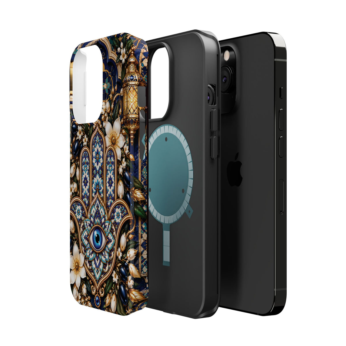 Moroccan Khmisa Zellige Heritage — Magnetic Impact-Resistant iPhone Cover