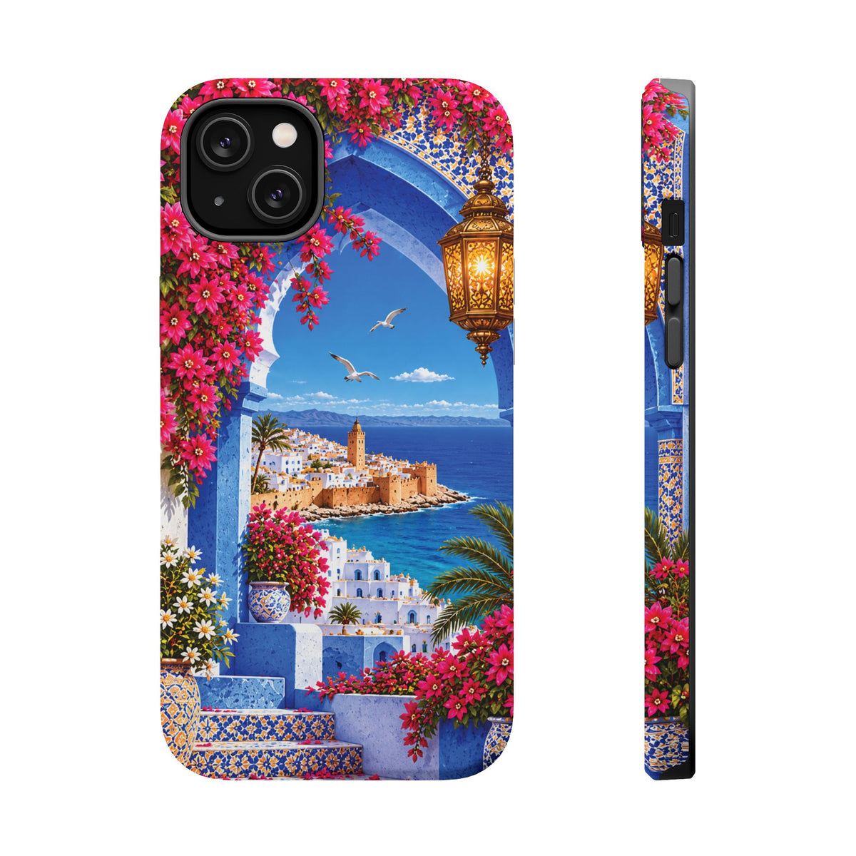 Moroccan Blue Medina — Magnetic Impact-Resistant iPhone Cover