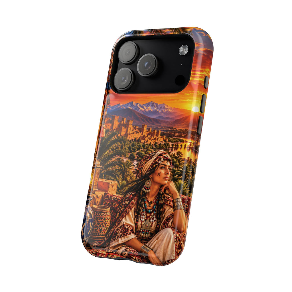 Amazigh Warrior Woman Heritage — Magnetic Impact-Resistant iPhone Cover