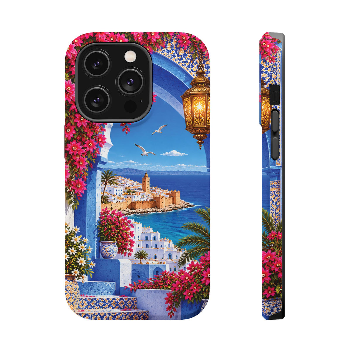 Moroccan Blue Medina — Magnetic Impact-Resistant iPhone Cover