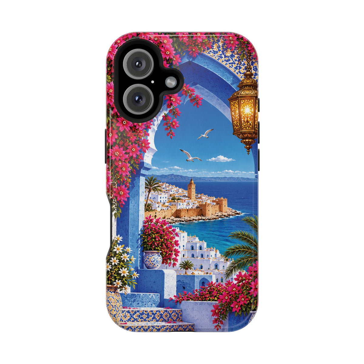 Moroccan Blue Medina — Magnetic Impact-Resistant iPhone Cover