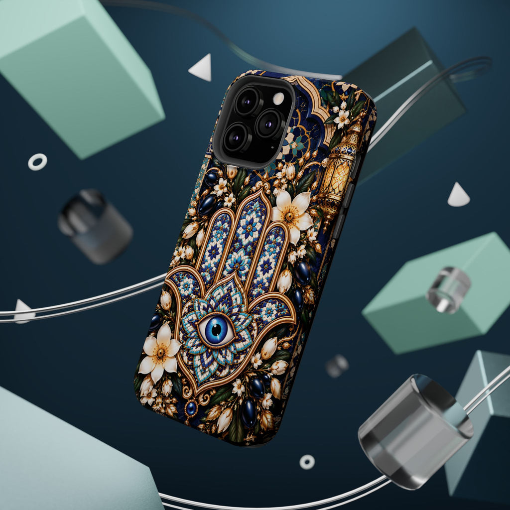 Moroccan Khmisa Zellige Heritage — Magnetic Impact-Resistant iPhone Cover