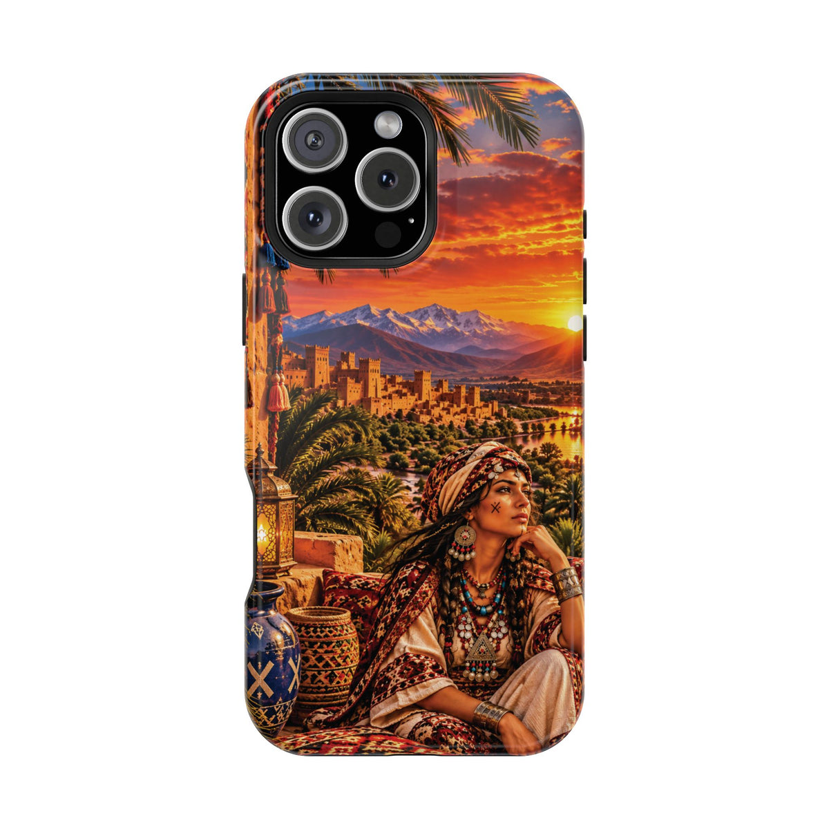 Amazigh Warrior Woman Heritage — Magnetic Impact-Resistant iPhone Cover
