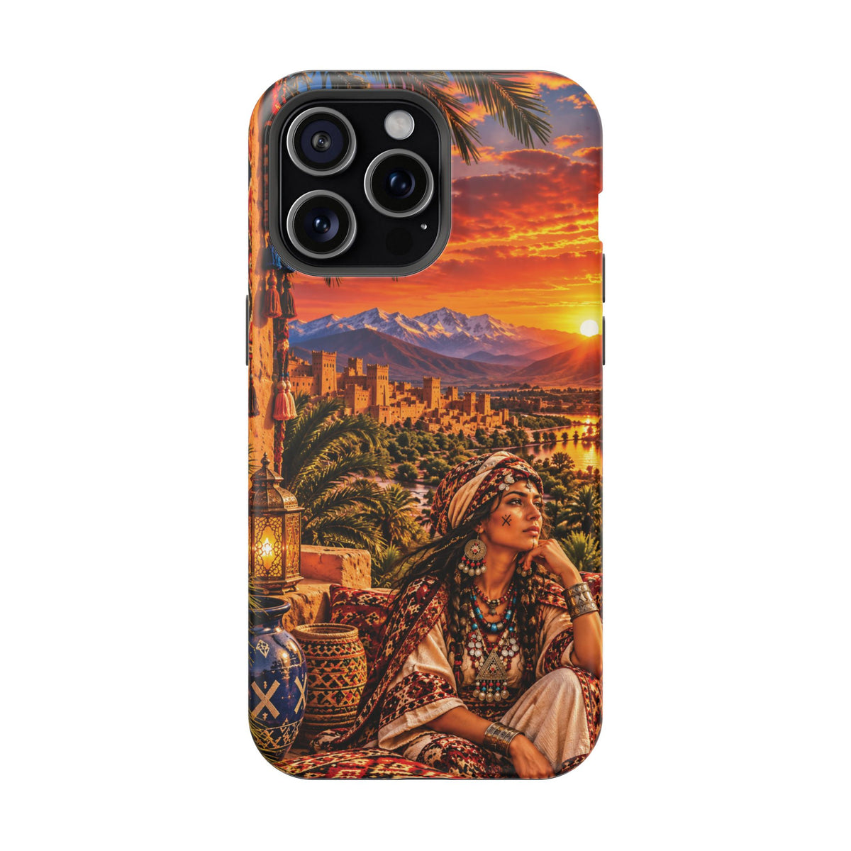 Amazigh Warrior Woman Heritage — Magnetic Impact-Resistant iPhone Cover