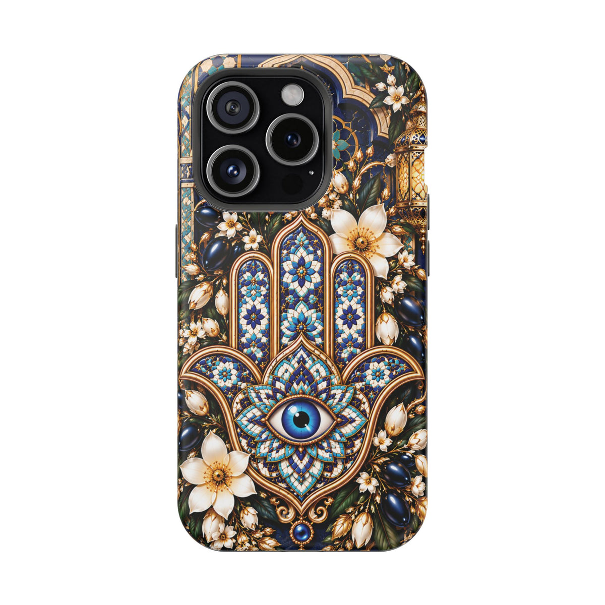 Moroccan Khmisa Zellige Heritage — Magnetic Impact-Resistant iPhone Cover