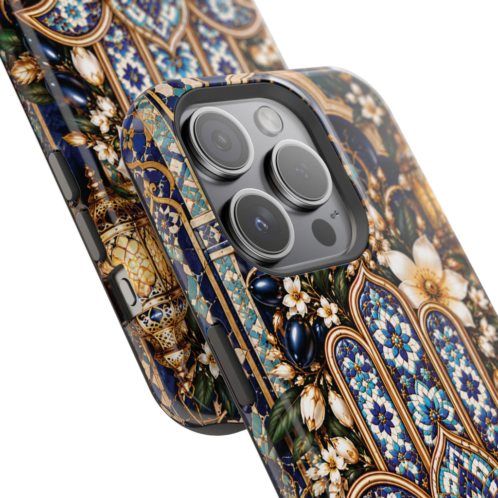 Moroccan Khmisa Zellige Heritage — Magnetic Impact-Resistant iPhone Cover