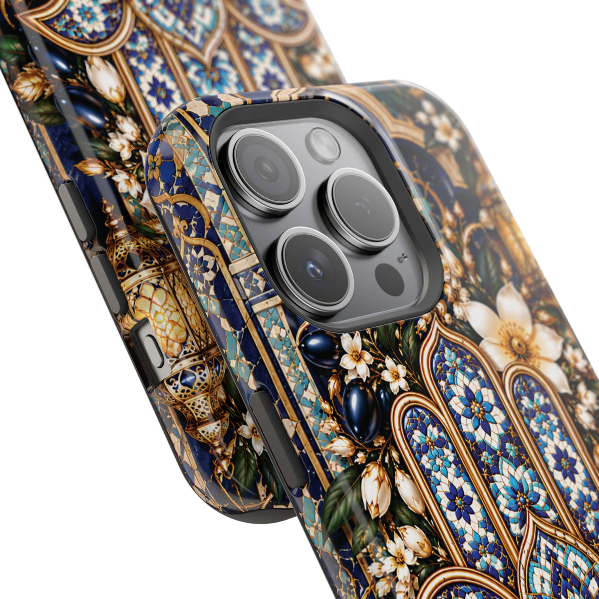 Moroccan Khmisa Zellige Heritage — Magnetic Impact-Resistant iPhone Cover