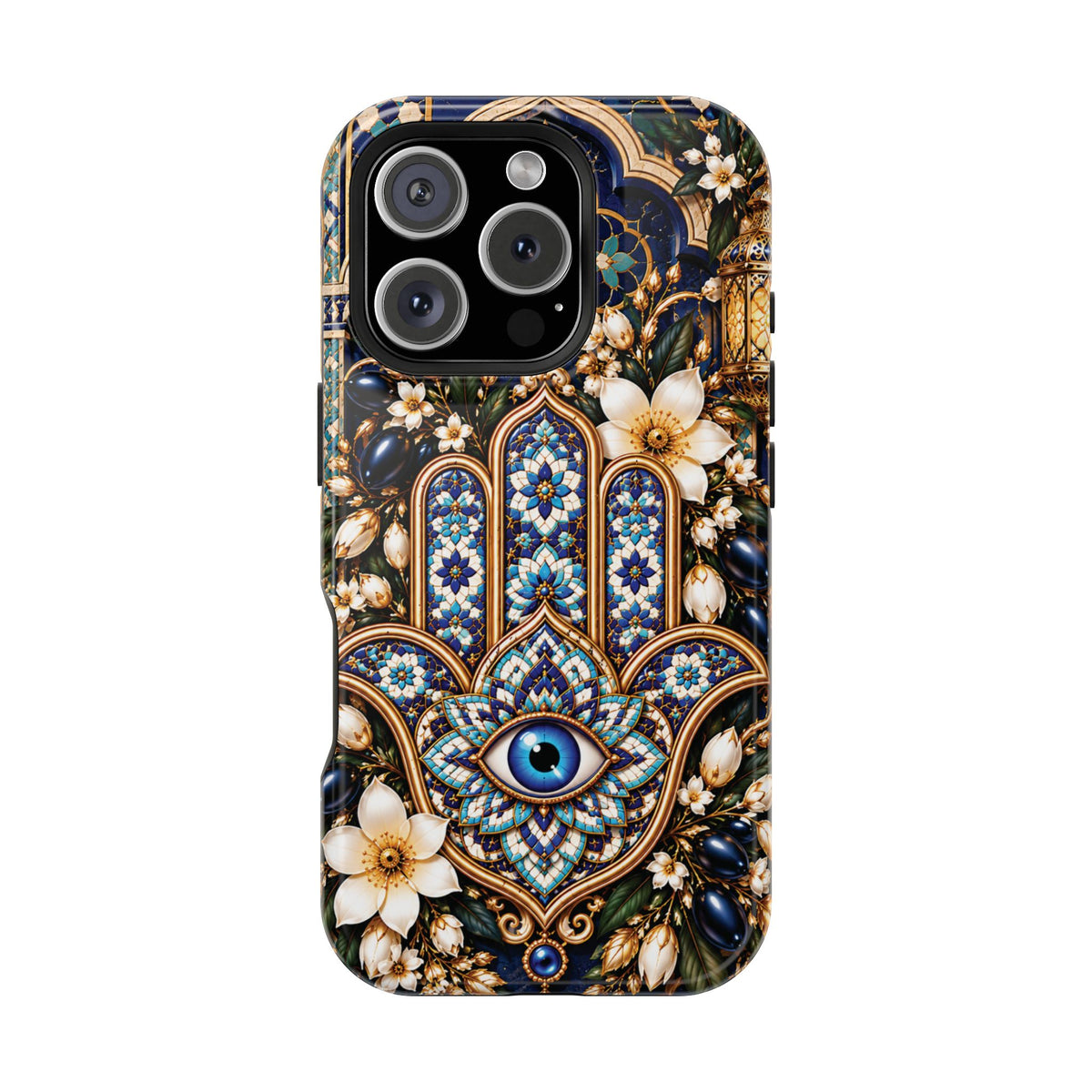 Moroccan Khmisa Zellige Heritage — Magnetic Impact-Resistant iPhone Cover