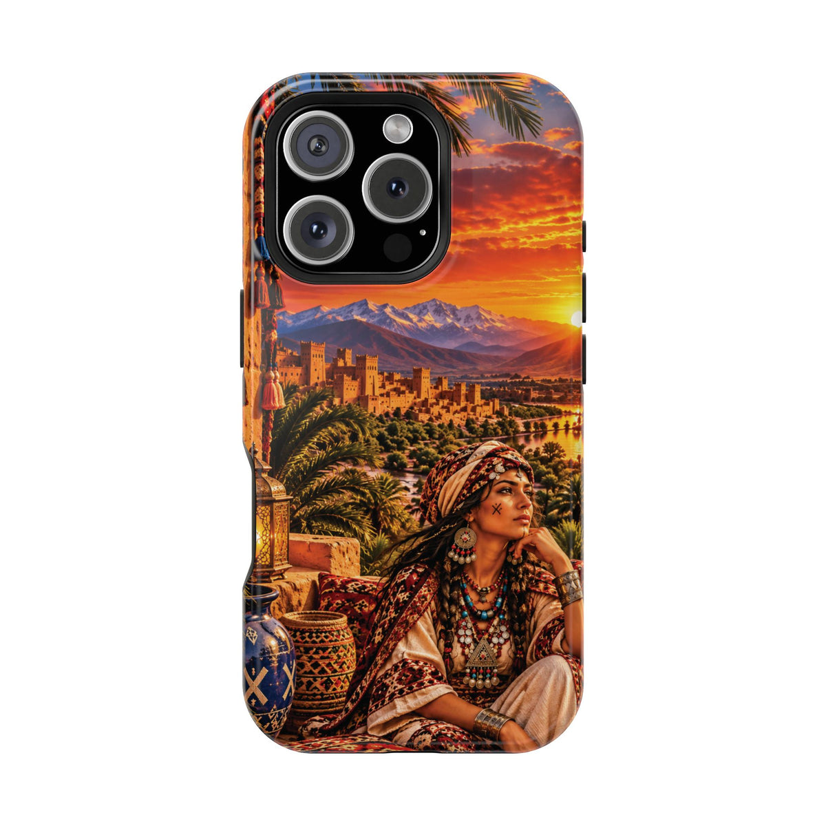 Amazigh Warrior Woman Heritage — Magnetic Impact-Resistant iPhone Cover