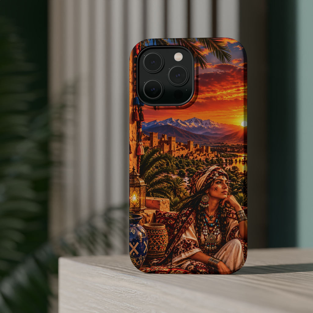 Amazigh Warrior Woman Heritage — Magnetic Impact-Resistant iPhone Cover