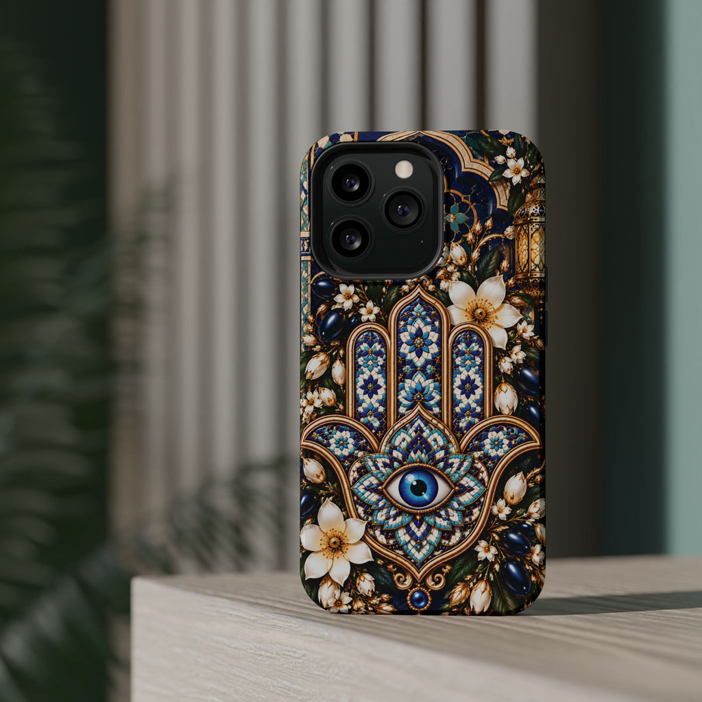 Moroccan Khmisa Zellige Heritage — Magnetic Impact-Resistant iPhone Cover