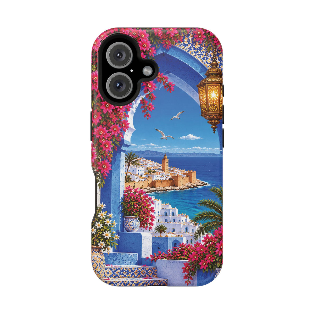 Moroccan Blue Medina — Magnetic Impact-Resistant iPhone Cover