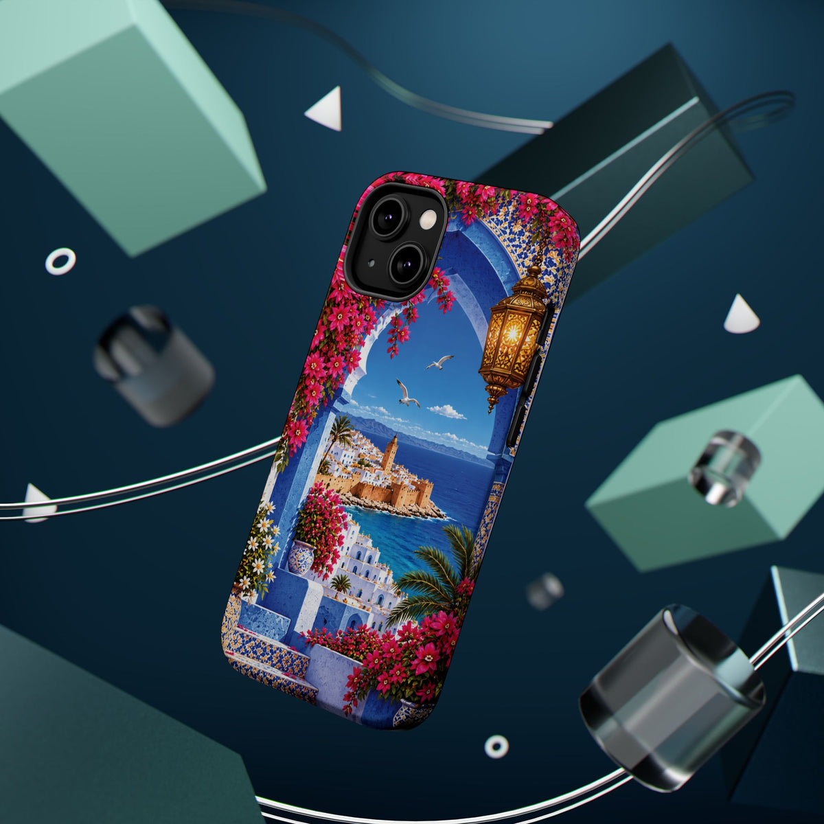 Moroccan Blue Medina — Magnetic Impact-Resistant iPhone Cover