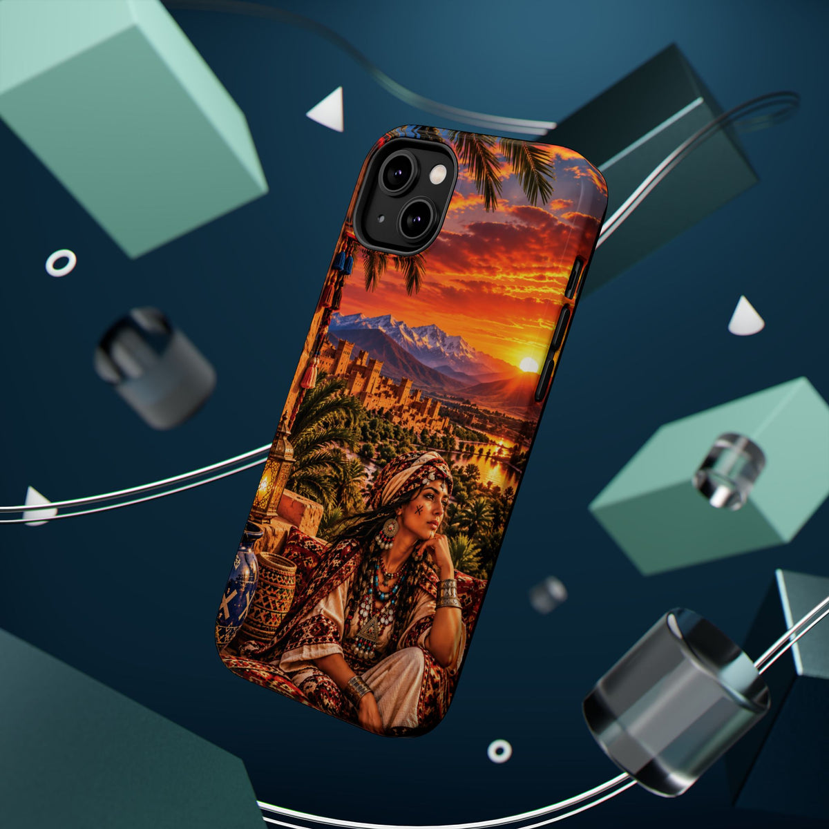 Amazigh Warrior Woman Heritage — Magnetic Impact-Resistant iPhone Cover