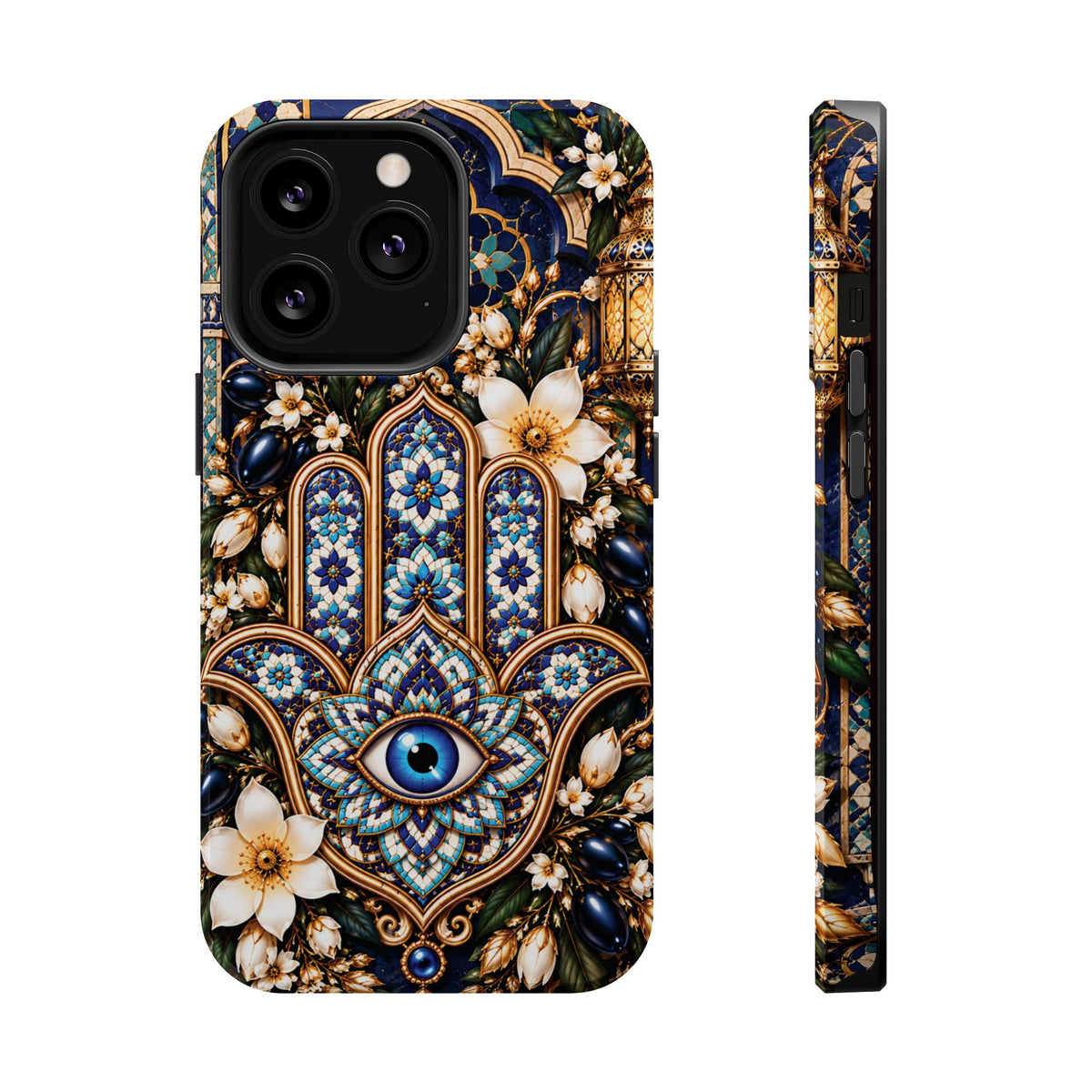 Moroccan Khmisa Zellige Heritage — Magnetic Impact-Resistant iPhone Cover
