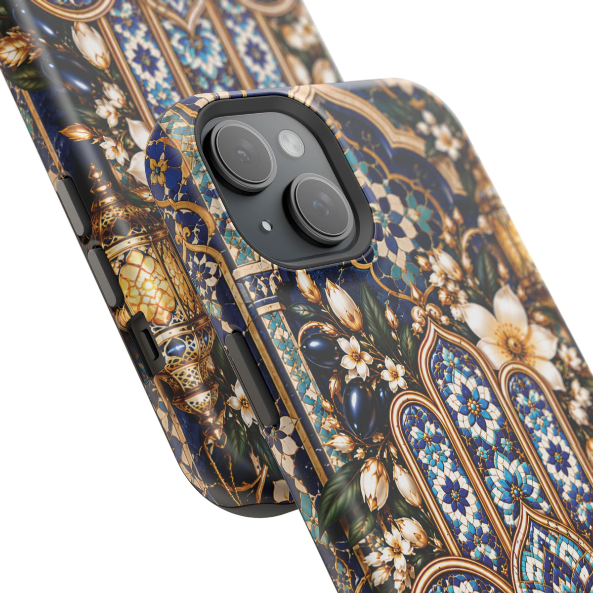 Moroccan Khmisa Zellige Heritage — Magnetic Impact-Resistant iPhone Cover