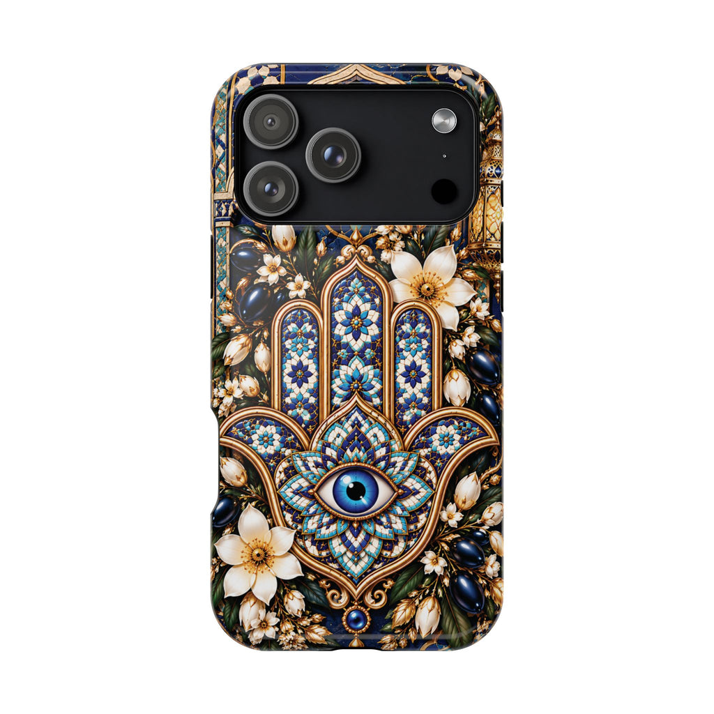 Moroccan Khmisa Zellige Heritage — Magnetic Impact-Resistant iPhone Cover