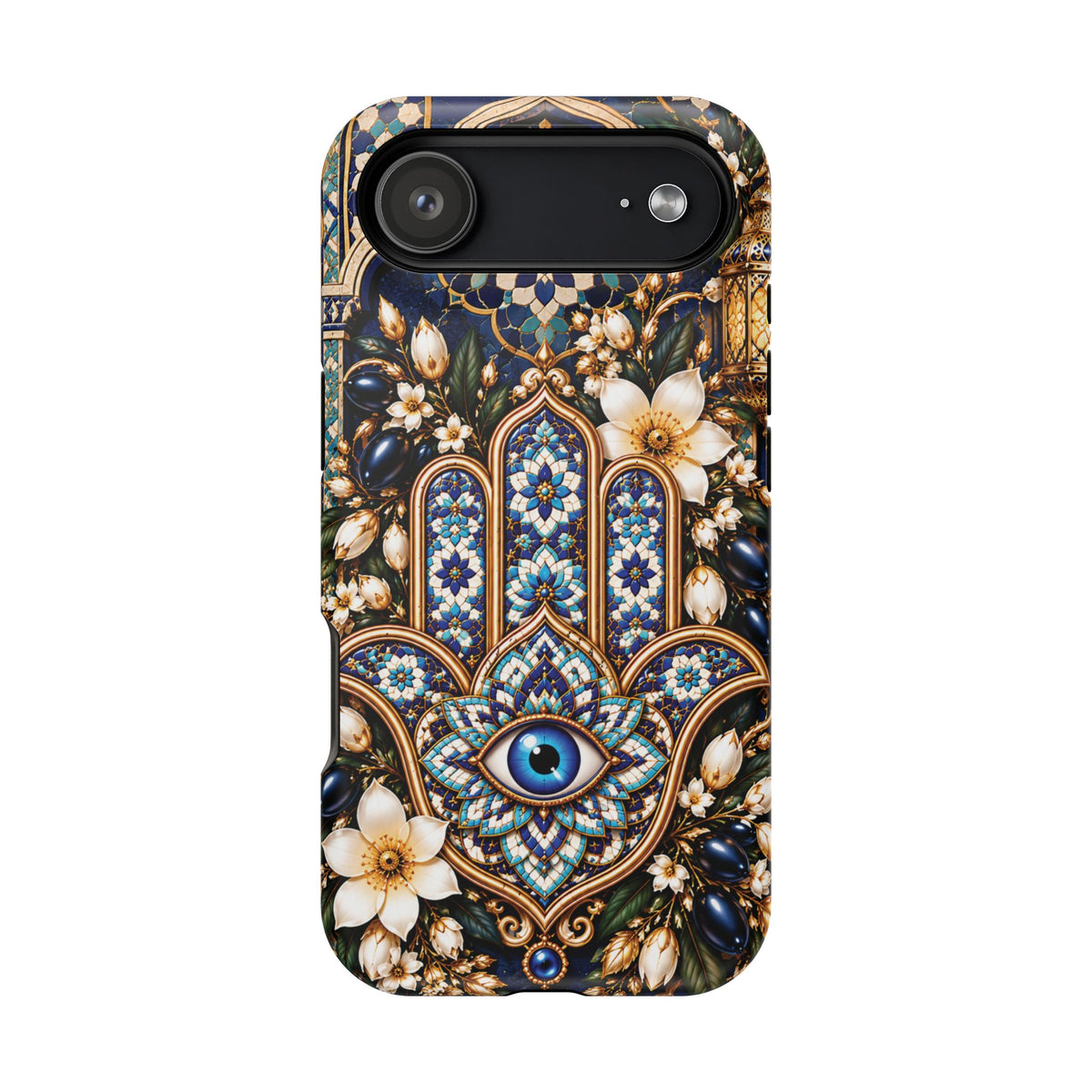 Moroccan Khmisa Zellige Heritage — Magnetic Impact-Resistant iPhone Cover