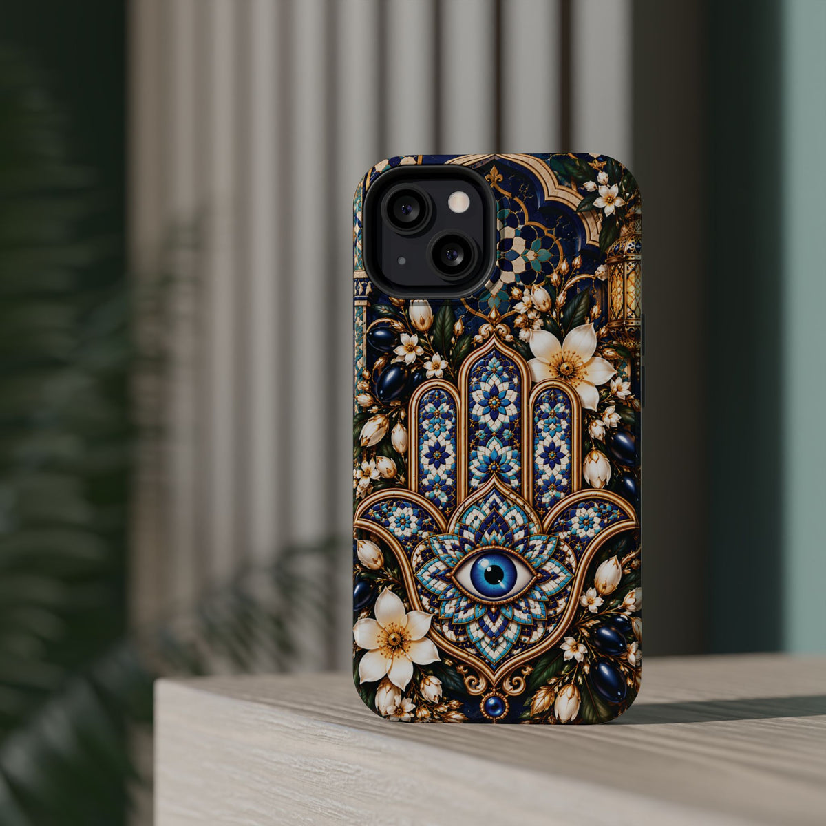 Moroccan Khmisa Zellige Heritage — Magnetic Impact-Resistant iPhone Cover