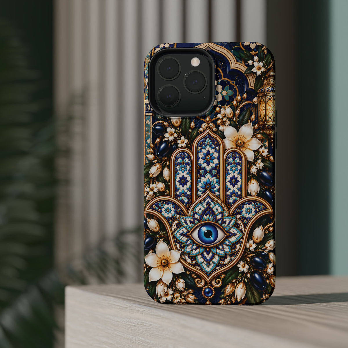 Moroccan Khmisa Zellige Heritage — Magnetic Impact-Resistant iPhone Cover