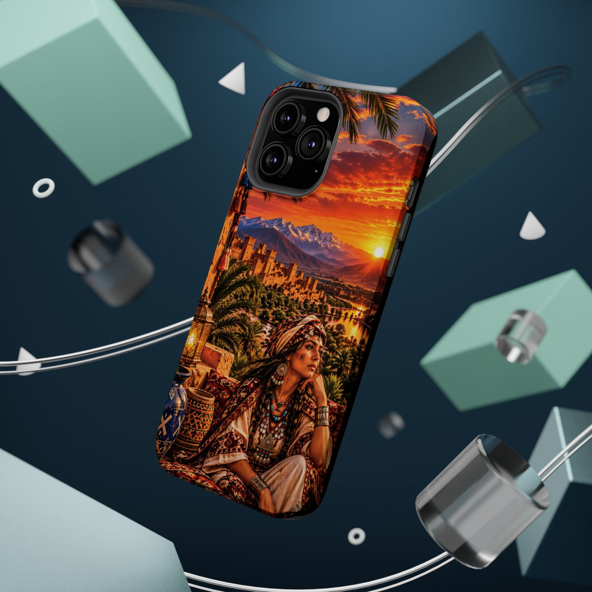 Amazigh Warrior Woman Heritage — Magnetic Impact-Resistant iPhone Cover