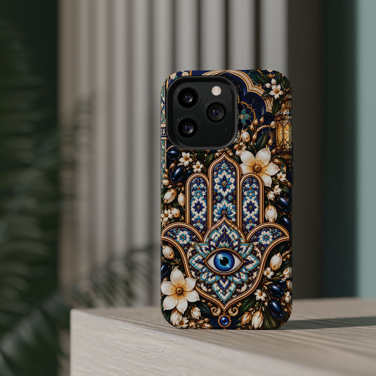 Moroccan Khmisa Zellige Heritage — Magnetic Impact-Resistant iPhone Cover