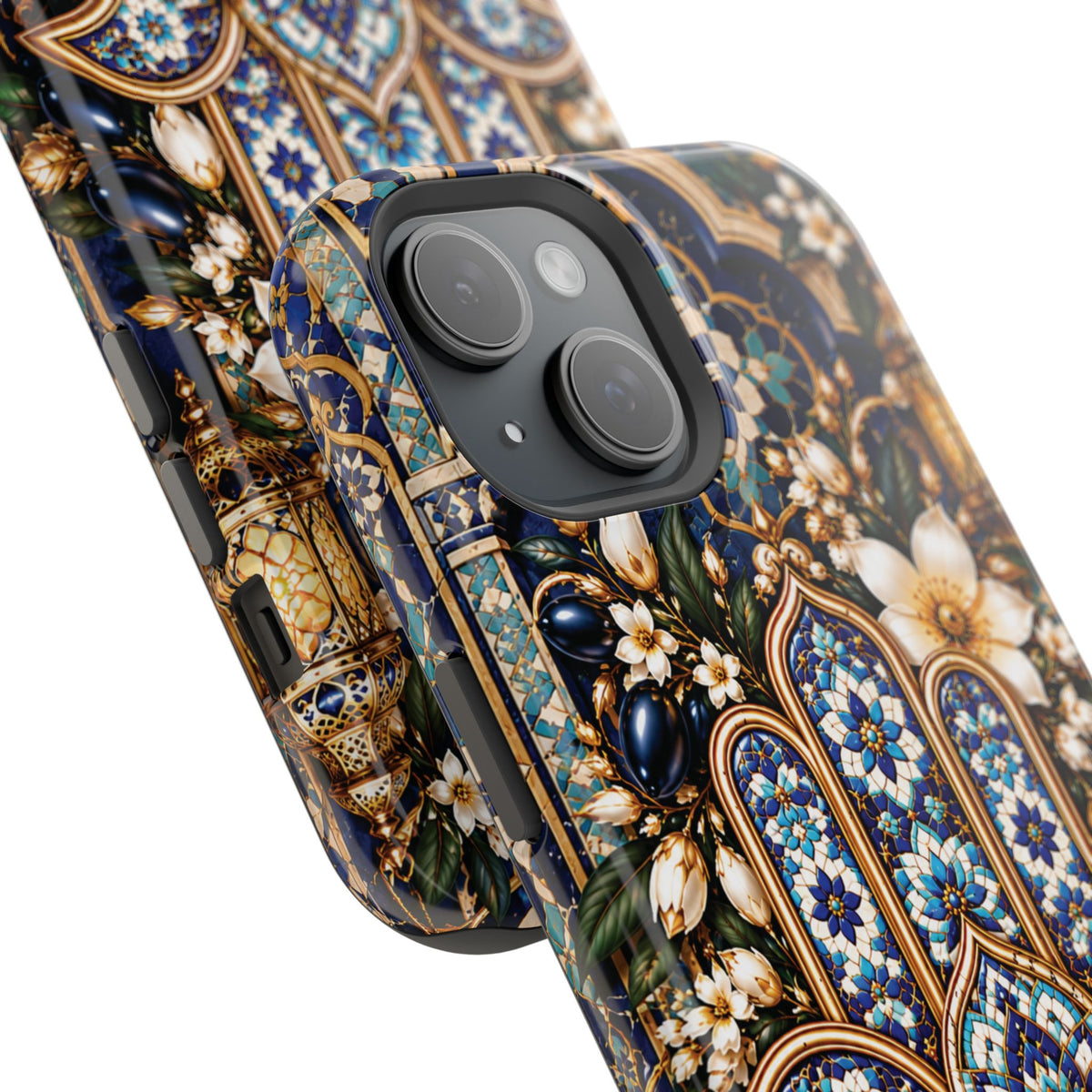 Moroccan Khmisa Zellige Heritage — Magnetic Impact-Resistant iPhone Cover