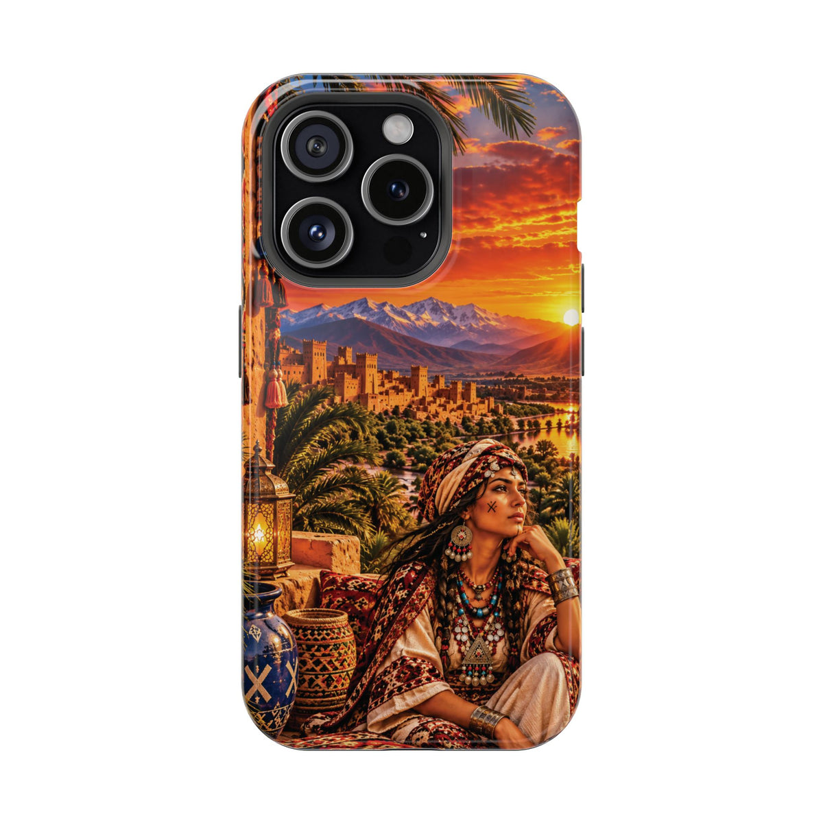 Amazigh Warrior Woman Heritage — Magnetic Impact-Resistant iPhone Cover