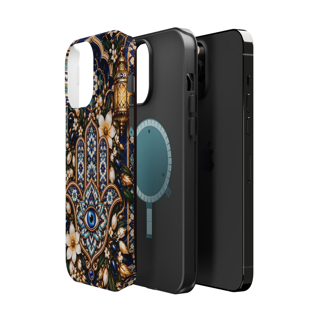 Moroccan Khmisa Zellige Heritage — Magnetic Impact-Resistant iPhone Cover