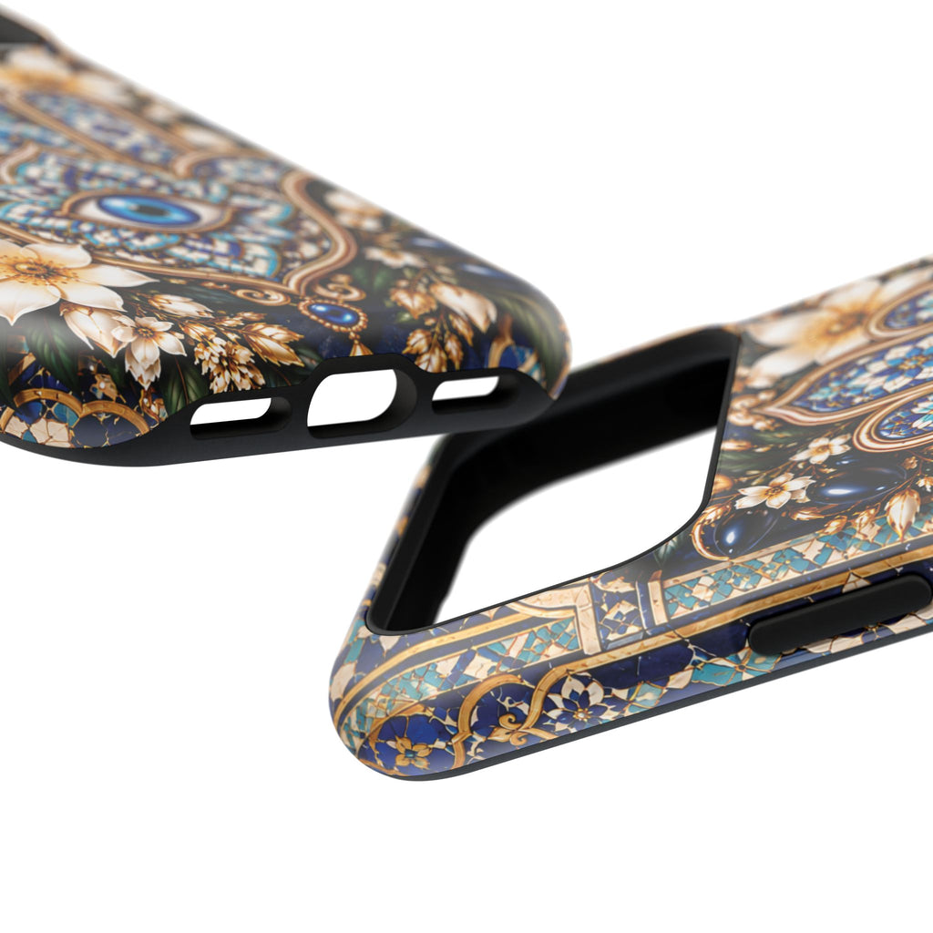 Moroccan Khmisa Zellige Heritage — Magnetic Impact-Resistant iPhone Cover