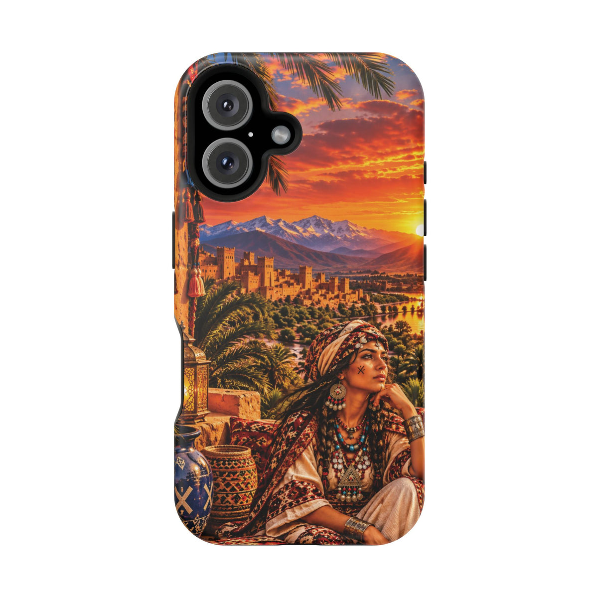 Amazigh Warrior Woman Heritage — Magnetic Impact-Resistant iPhone Cover