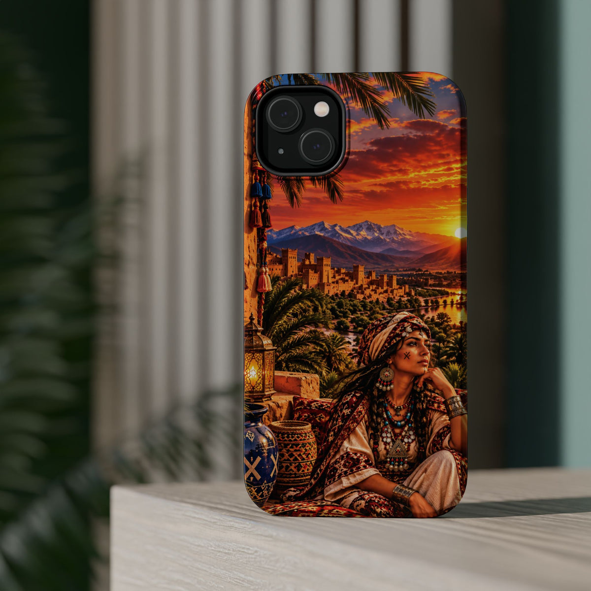 Amazigh Warrior Woman Heritage — Magnetic Impact-Resistant iPhone Cover