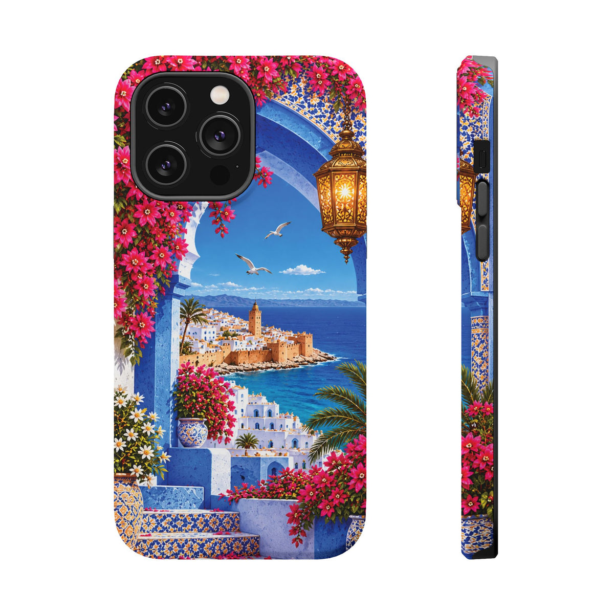 Moroccan Blue Medina — Magnetic Impact-Resistant iPhone Cover